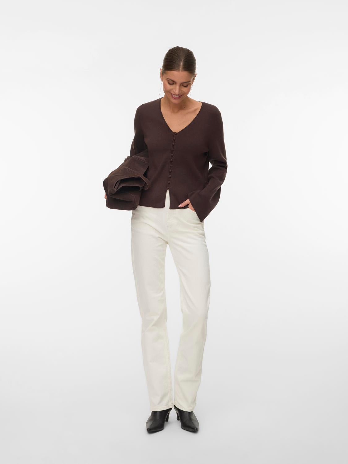 AWHANNA Knitted Cardigan - Chocolate Torte - VERO MODA & VILA Bergvik